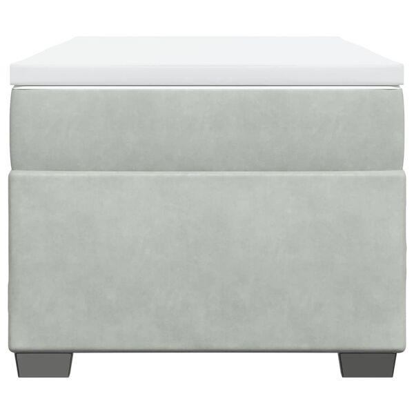 vidaXL Boxspringbett mit Matratze Hellgrau 80x200 cm Samt