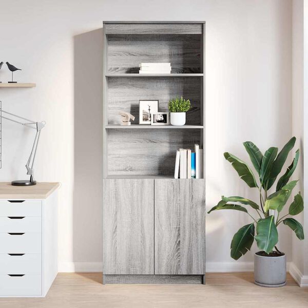 vidaXL Highboard Grau Sonoma 70x35x180 cm Holzwerkstoff