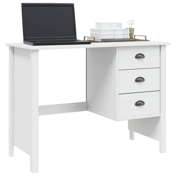 vidaXL Schreibtisch mit Schubladen Hill Wei&szlig; 100 x 45 x 74 cm