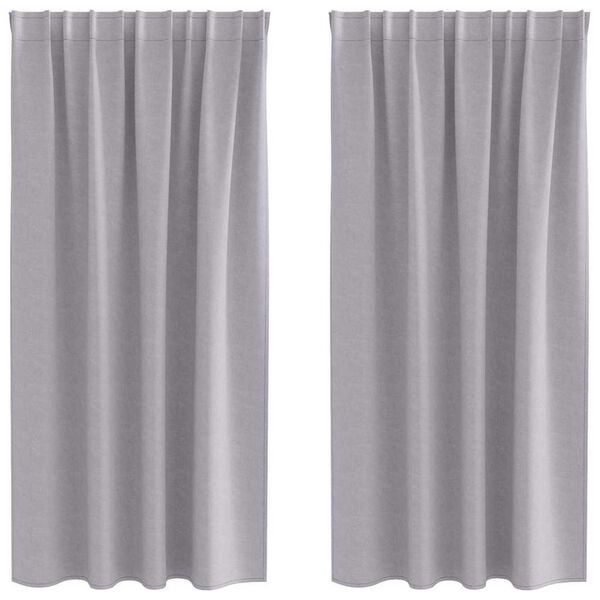 vidaXL Verdunkelungs-Vorh&auml;nge mit Ringen 2 pcs Metallic Grau