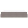 vidaXL Bettgestell mit Matratze mit Matratze 2 pcs Taupe Stoff