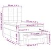 vidaXL Boxspringbett mit Matratze Dunkelblau 90x190 cm Samt