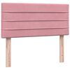 vidaXL Boxspringbett mit Matratze Rosa 100x220 cm Samt