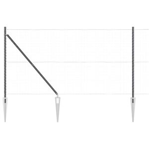 vidaXL Zaunpfosten 7 pcs Grau Stahl
