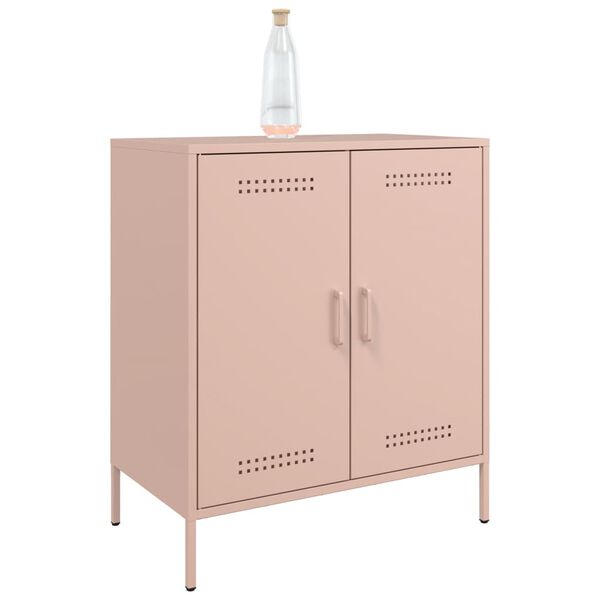 vidaXL Sideboard Rosa 68x39x79 cm Stahl
