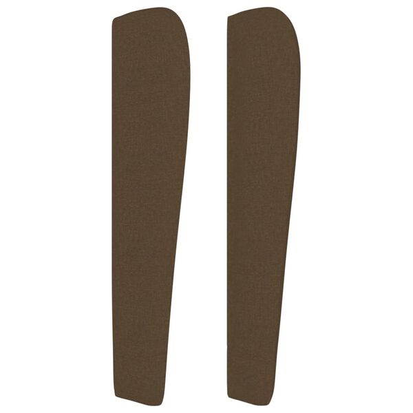 vidaXL Kopfteil mit Ohren Dunkelbraun 203x23x118/128 cm Stoff