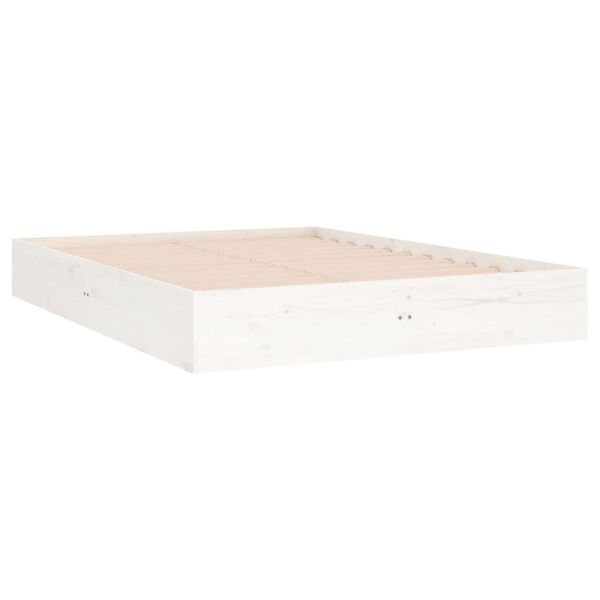 vidaXL Massivholzbett Wei&szlig; 135x190 cm