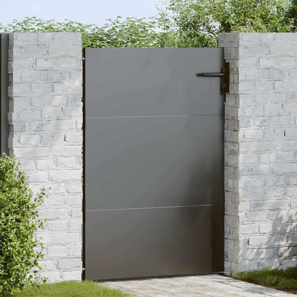 vidaXL Gartentor Schwarz 85 x 125 cm Pulverbeschichteter Stahl