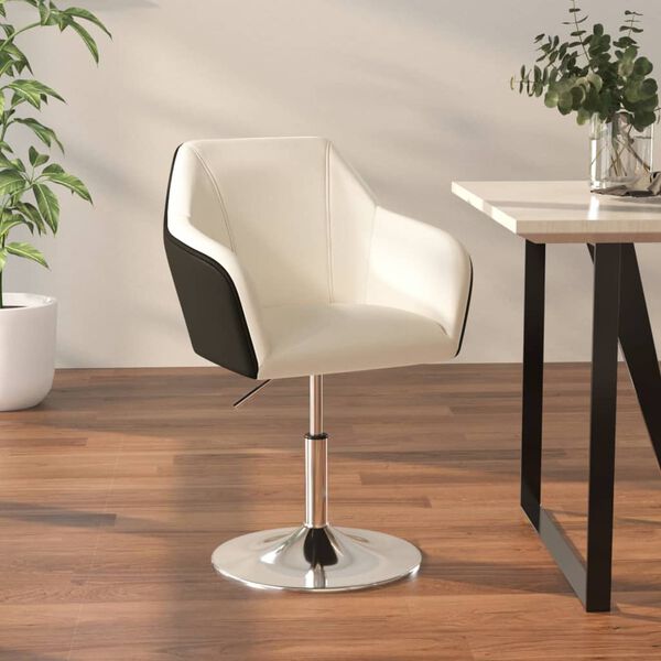 vidaXL Esszimmerstuhl Wei&szlig; und Schwarz Kunstleder