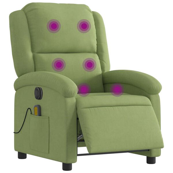 vidaXL Massagesessel Elektrisch Hellgr&uuml;n Samt