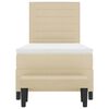 vidaXL Boxspringbett mit Matratze mit Kopfteil Creme 90 x 200 cm Stoff