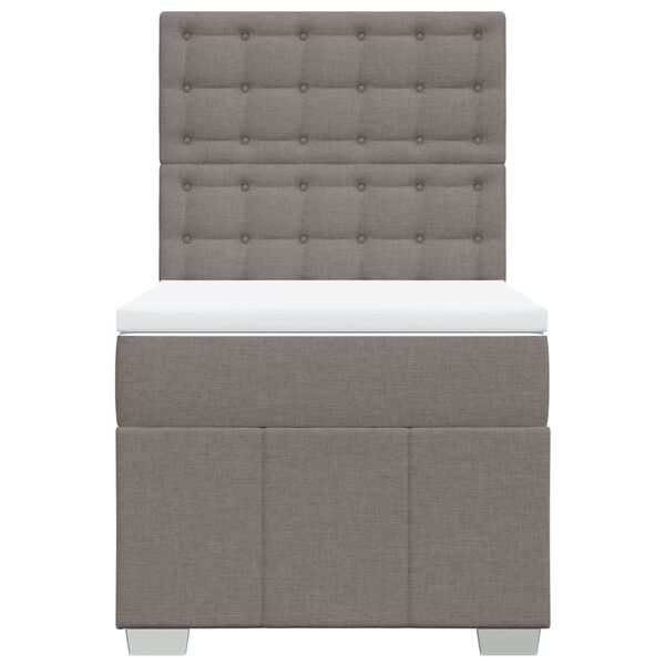 vidaXL Boxspringbett mit Matratze Taupe 90x200 cm Stoff
