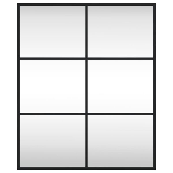 vidaXL Wandspiegel Schwarz 50x60 cm Rechteckig Eisen