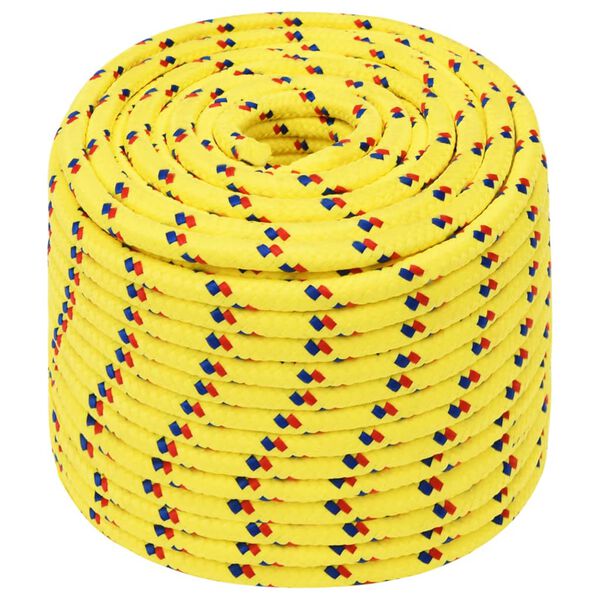 vidaXL Bootsseil Gelb 12 mm 50 m Polypropylen