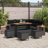 vidaXL Garten-Sofa-Set mit Kissen 9 pcs Schwarz