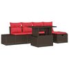 vidaXL Gartensofa-set 6 stk. Braun Poly-Rattan