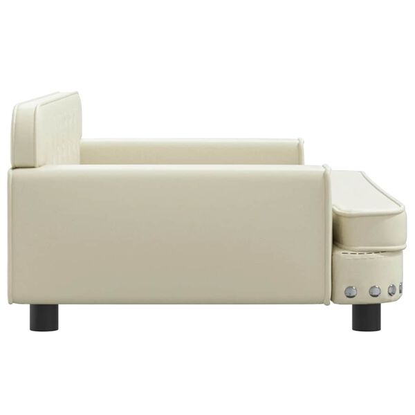 vidaXL Hundebett Creme 90x53x30 cm Kunstleder