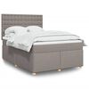 vidaXL Boxspringbett mit Matratze Taupe 140x190 cm Stoff