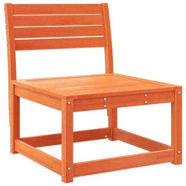 vidaXL Gartensofas mit Kissen 2 Stk. Wachsbraun Massivholz Kiefer