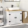 vidaXL Waschbeckenunterschrank mit Regal mit T&uuml;r Wei&szlig; 73 x 33 x 60 cm