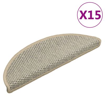 vidaXL Treppenmatten Selbstklebend Sisal-Look 15 Stk 56x17x3 Hellgrün