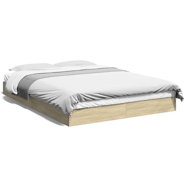 vidaXL Bettgestell ohne Matratze Sonoma-Eiche 120x200 cm Holzwerkstoff