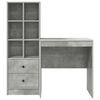 vidaXL Schreibtisch mit Schubladen 2 pcs Beton Grau