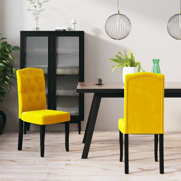 vidaXL Esszimmerst&uuml;hle 2 Stk. Gelb Samt