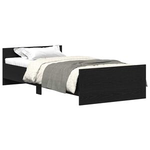 vidaXL Bettgestell ohne Matratze Schwarz Eichen-Optik 75x190 cm