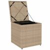 vidaXL Kissenbox mit Speicher Beige 50 x 50 x 50 cm Poly-Rattan