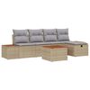 vidaXL Gartensofa-set 6 stk. Beige Poly-Rattan