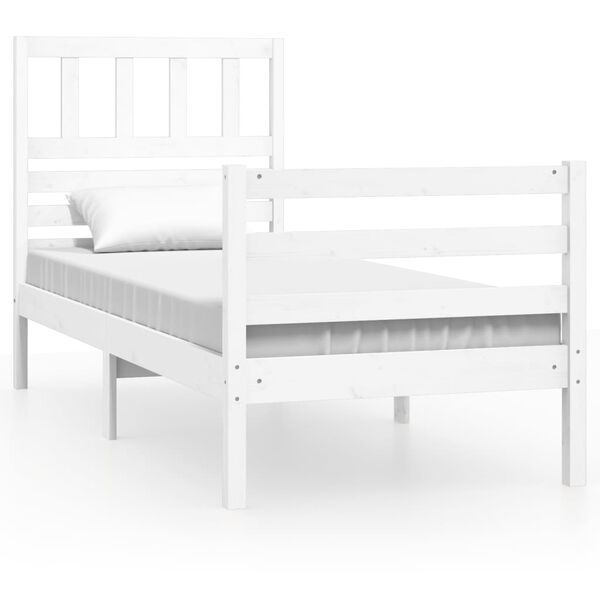 vidaXL Massivholzbett Wei&szlig; 75x190 cm