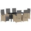 vidaXL Garten Essgruppe 7 stk. Beige Poly-Rattan