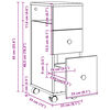vidaXL Badschrank Schmal mit Rollen R&auml;uchereiche Holzwerkstoff