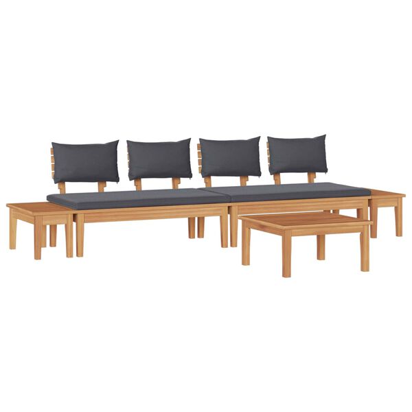 vidaXL Gartensofa-set 5 pcs Braun und Grau