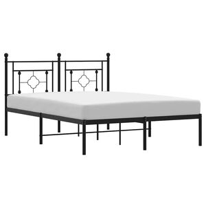 vidaXL Bettgestell mit Kopfteil Metall Schwarz 140x200 cm