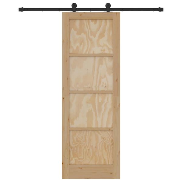 vidaXL Schiebet&uuml;r Nat&uuml;rlich und Schwarz 73,5 x 211 cm