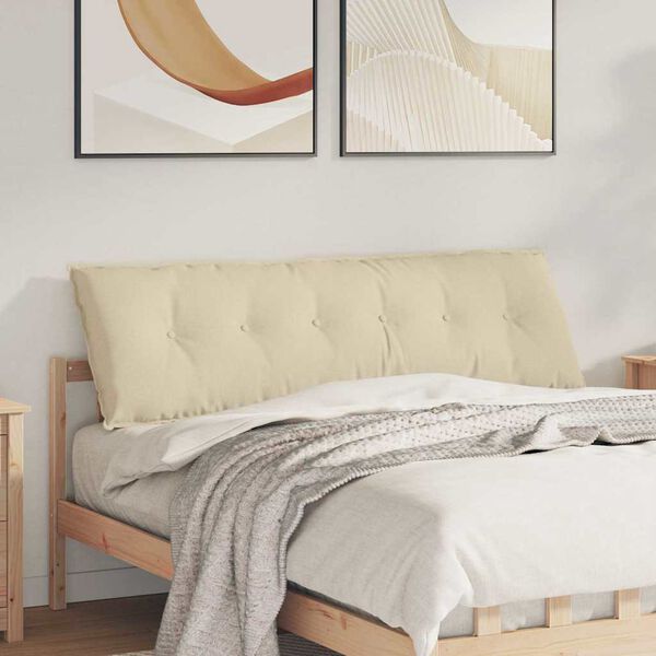 vidaXL R&uuml;ckenkissen Creme 160 x 19 x 50 cm Stoff