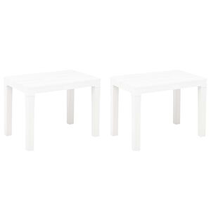 vidaXL Gartenb&auml;nke 2 Stk. Wei&szlig; Kunststoff
