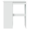 vidaXL Bartisch mit Regal Weiß 90x47,5x103,5 cm Holzwerkstoff