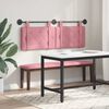 vidaXL H&auml;ngevorderseite Wandmontiert Rosa 130 x 55 x 5 cm Samt