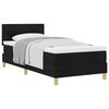 vidaXL Boxspringbett mit Kissen mit Kopfteil Schwarz 90 x 190 cm Stoff