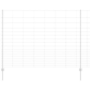 vidaXL Wildzaun mit Pfosten 25 x 1,6 m Verzinkter Stahl Silber Netz