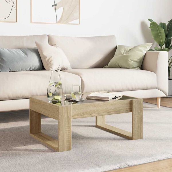 vidaXL Couchtisch mit Infinity-LED Sonoma-Eiche 70x53x30 cm
