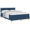 vidaXL Boxspringbett mit Kissen mit Kopfteil Blau 140 x 190 cm Stoff