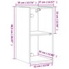 vidaXL Wandschrank mit Glast&uuml;ren R&auml;uchereiche 35x37x68,5 cm