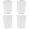 vidaXL Pflanzk&uuml;bel 4 Stk. Wei&szlig; 32,5x32,5x57 cm PP