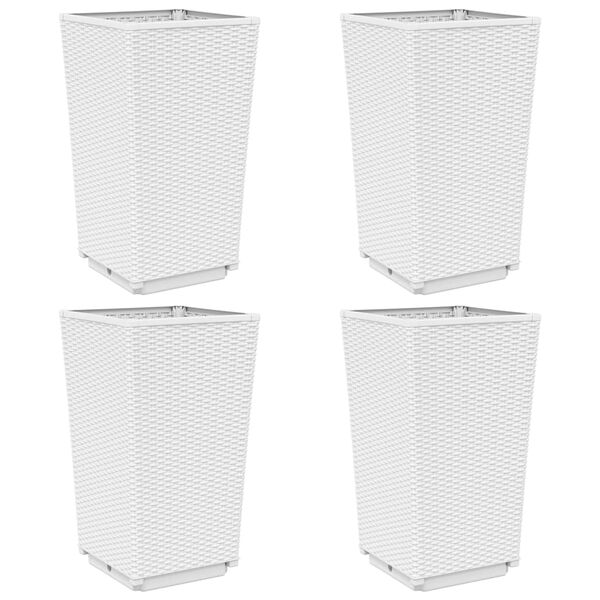 vidaXL Pflanzk&uuml;bel 4 Stk. Wei&szlig; 32,5x32,5x57 cm PP