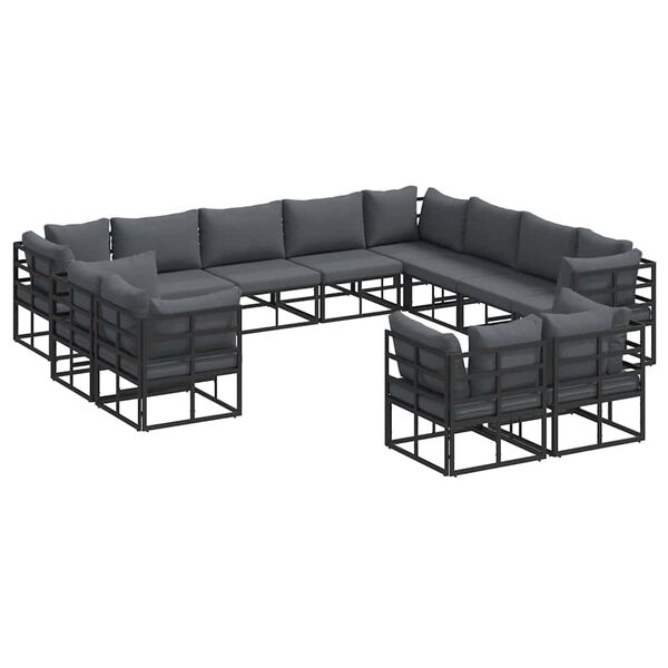 vidaXL Garten-Sofa-Set mit Kissen 12 pcs