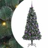 vidaXL K&uuml;nstlicher vorbeleuchteter Weihnachtsbaum mit Kugelset Gr&uuml;n